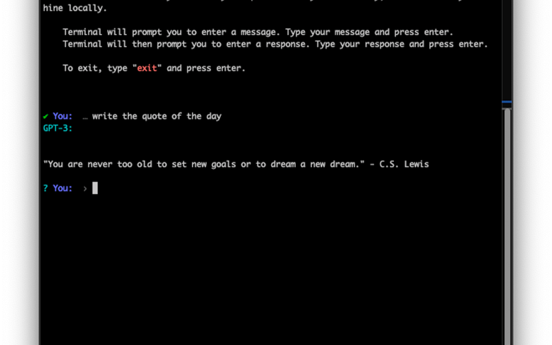 terminalGPT screenshot 2