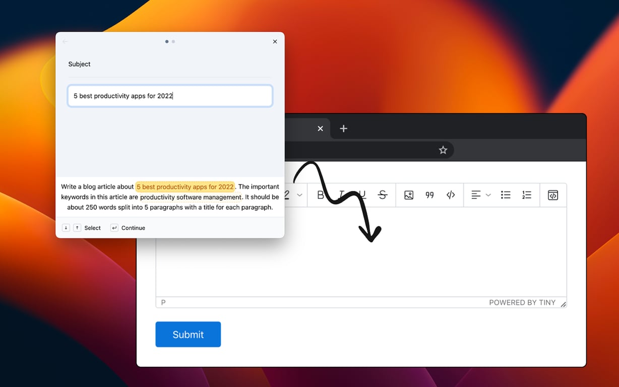 typedesk AI text expander preview