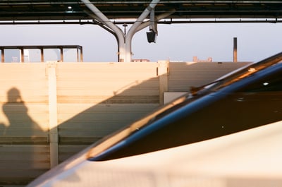 a train in a station