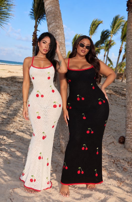 Maxi Dress cereza — Blanco