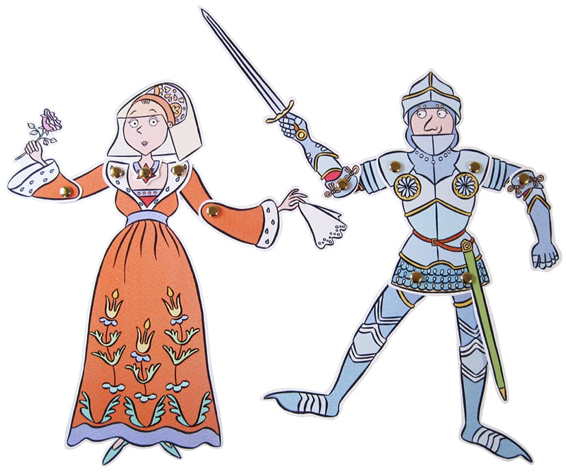 Stephanie Strickland Stephanie-Strickland-Medieval- knight-and-queen-jointed-puppets