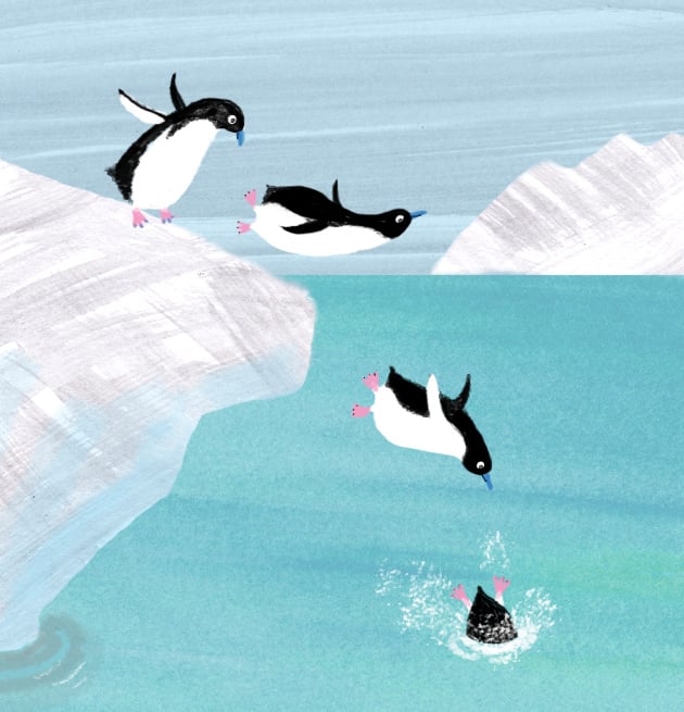 Emily Bolam leaping penguins