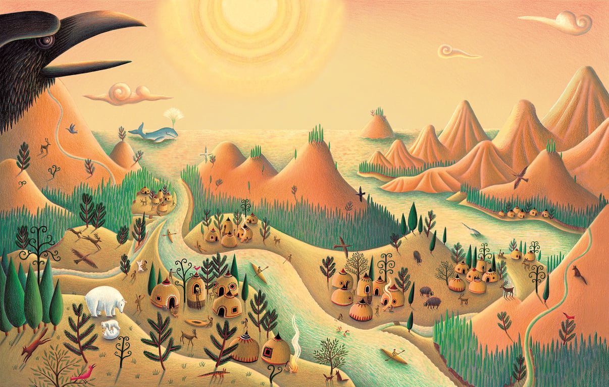Our Whimsical World - Curated by DK Children's Publishing THE STOLEN SUN INTERIOR ILLUSTRATION
