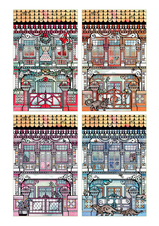 Jenny Proudfoot Peranakan shophouse fronts