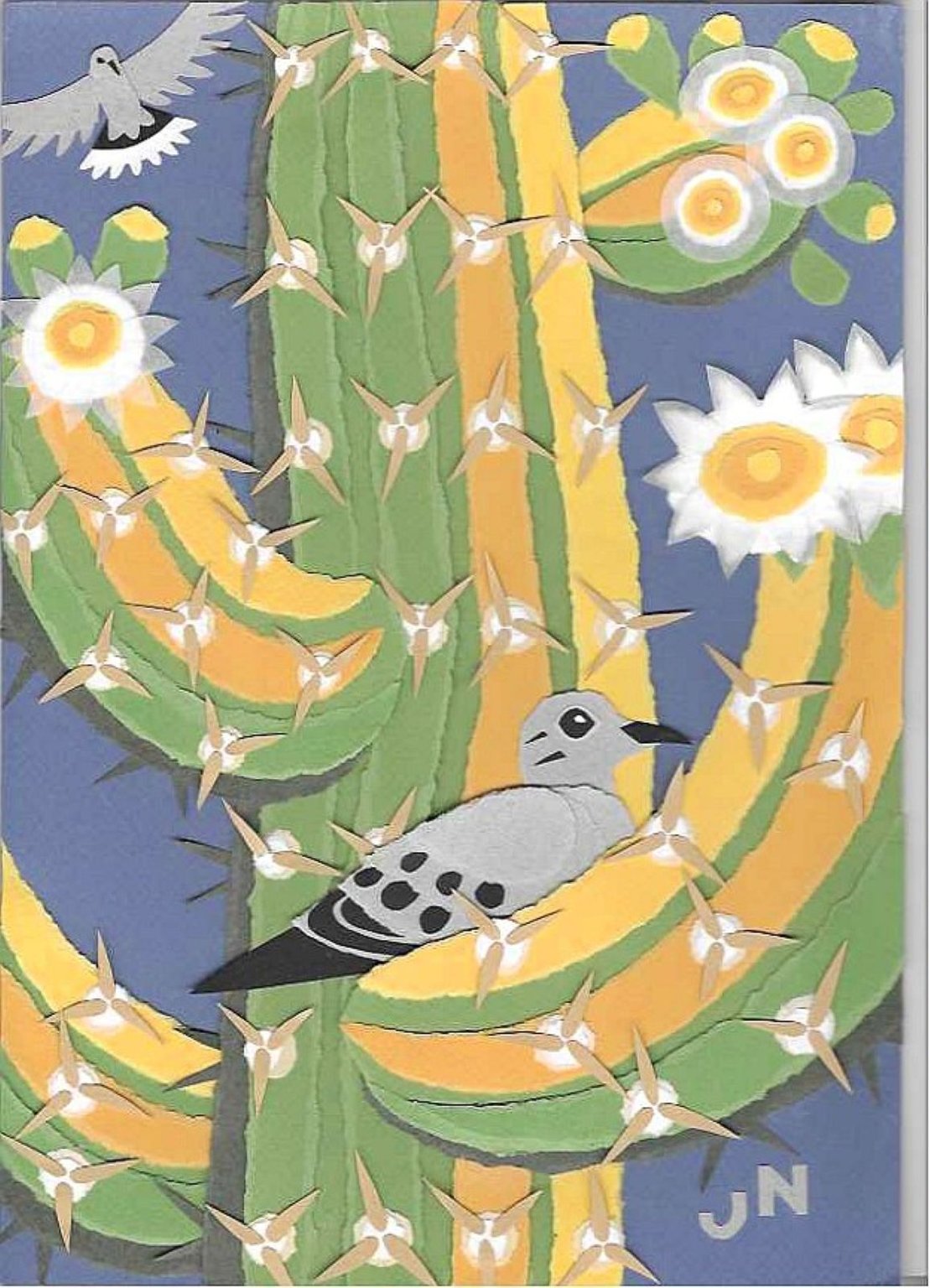 Janice Nicolson Saguaro with Mourning Doves