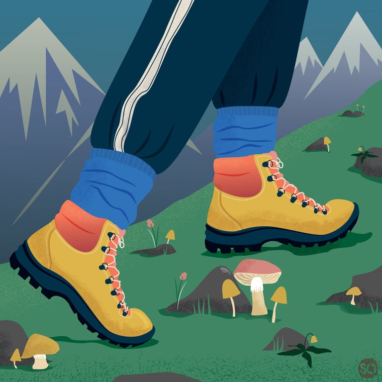Sam Osborne Hiking Illustration
