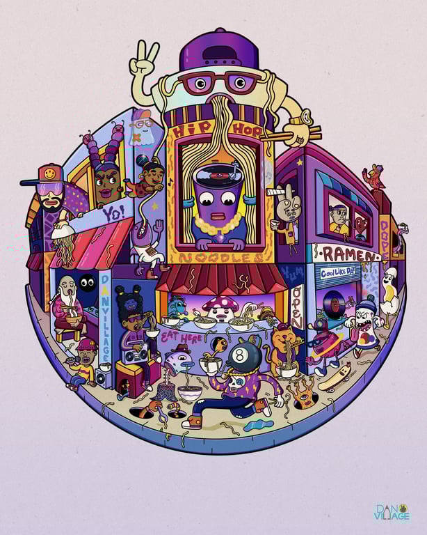 Daniel Sulzberg Hip_Hop_Noodles_Print