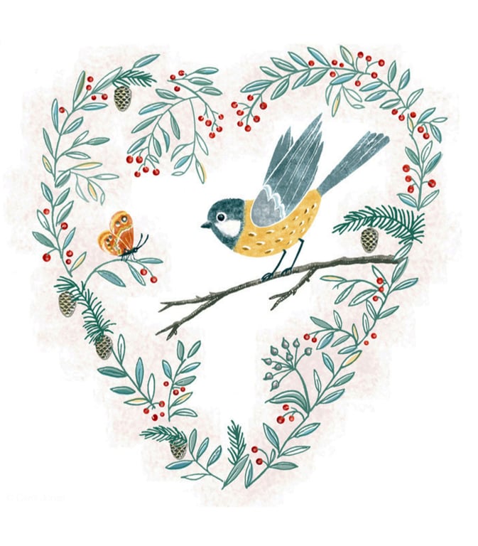 Carol Jonas Bird and butterfly