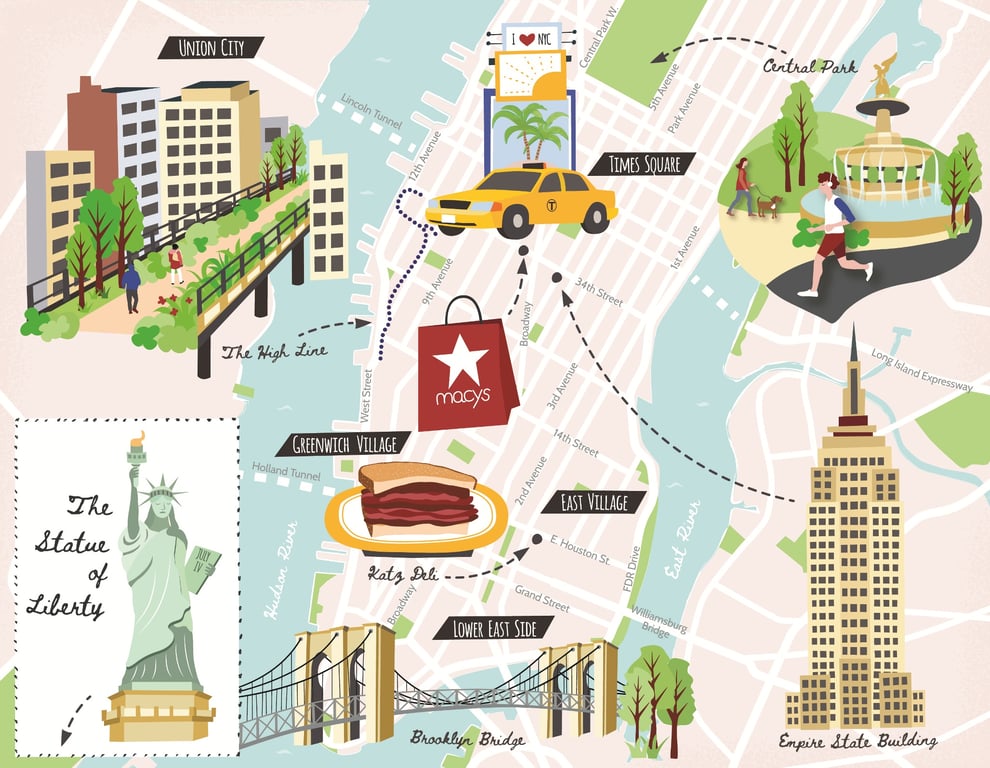 Bek Cruddace Illustrated Map of New York City