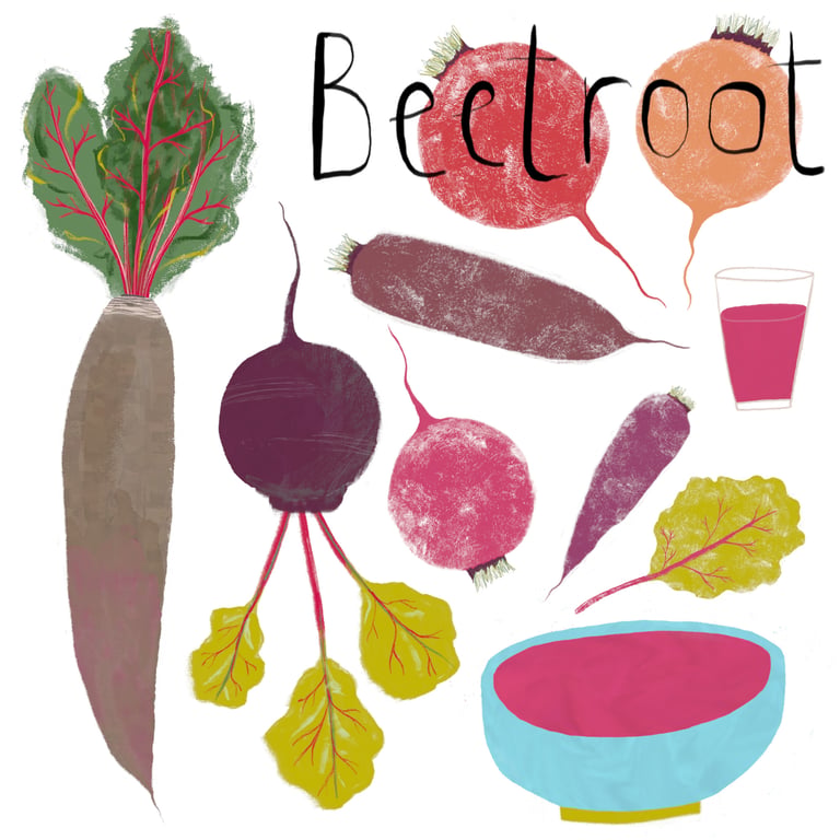 Tasha Goddard Veg Letters 03 – Beetroot square