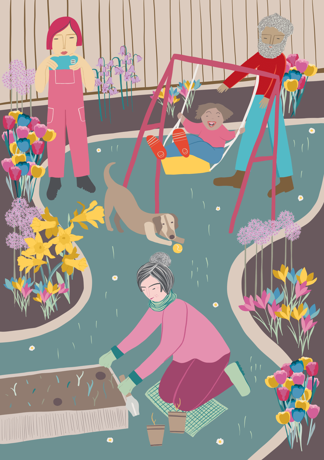 Tasha Goddard Family in the garden