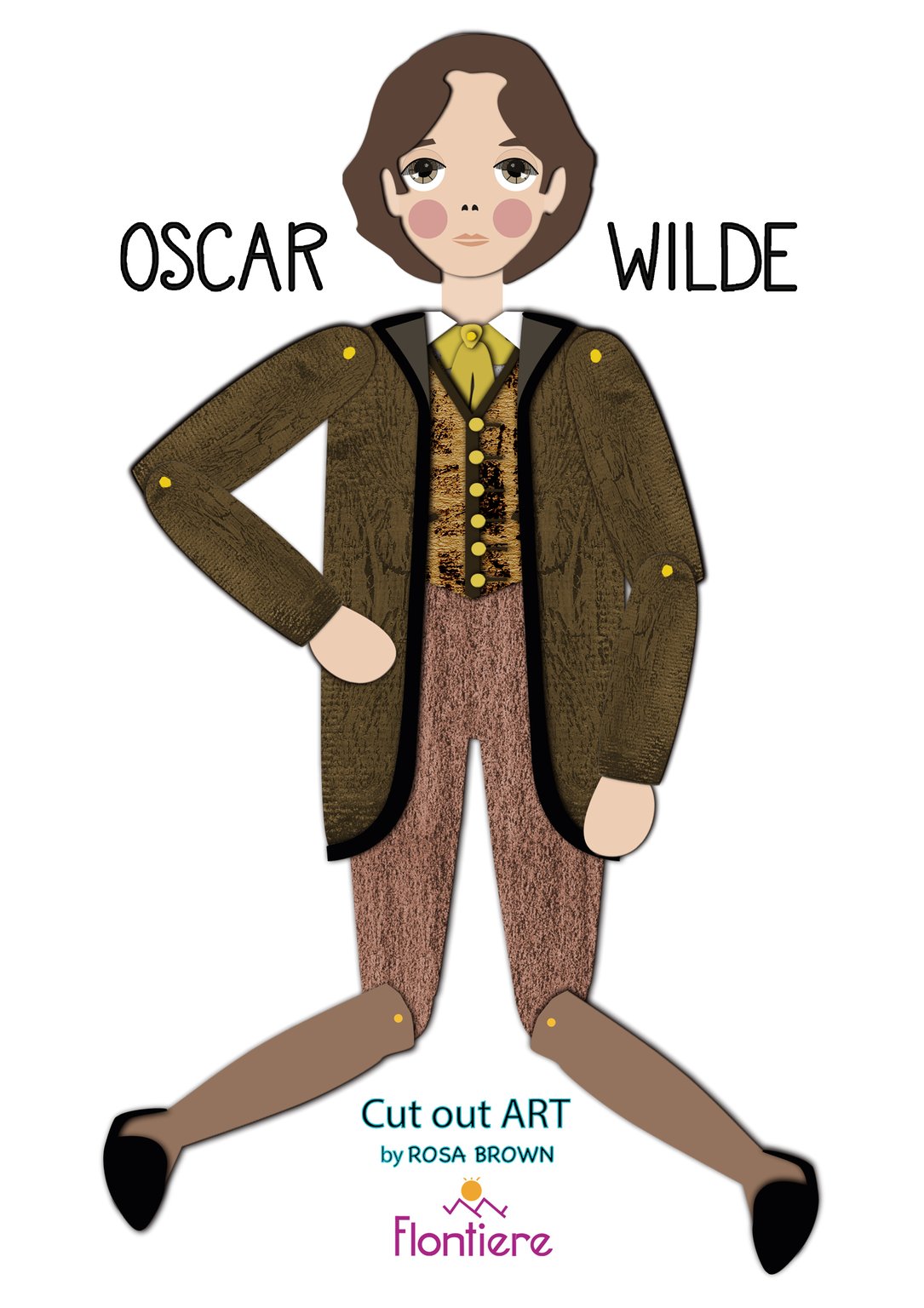 Flontiere/Rosa Brown Oscar Wilde Articulated Puppet