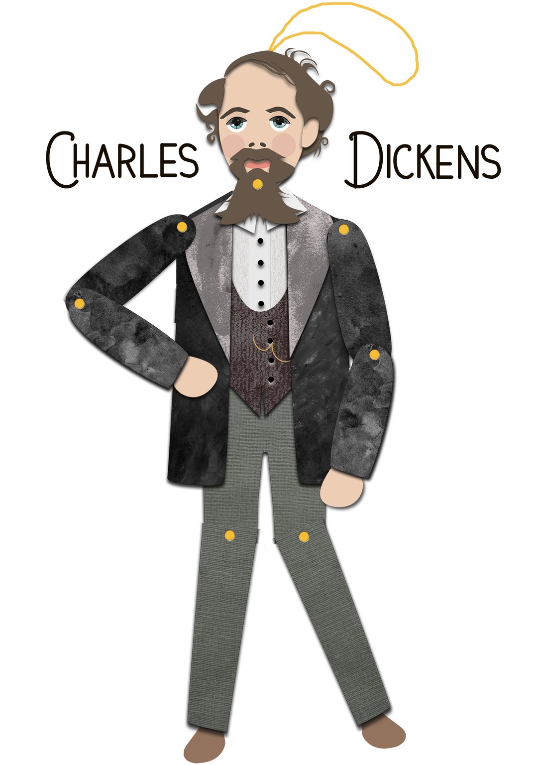 Flontiere/Rosa Brown Charles Dickens Articulated Puppet