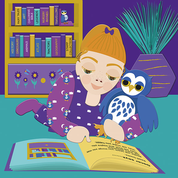 Flontiere/Rosa Brown Commission page by Sue Flint Author for her children’s book “Oscar The Owl”