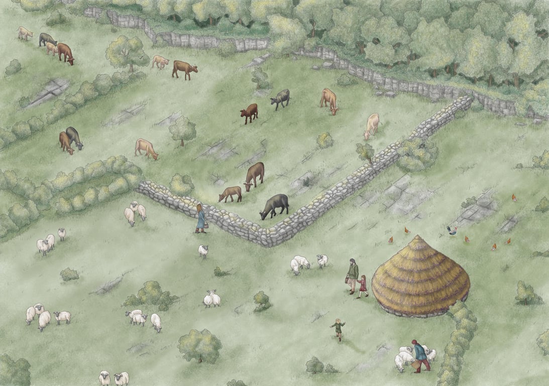 Vicki Herring Reconstruction of an Iron Age farmstead