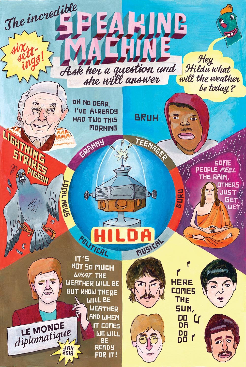 Adam Graff Hilda The Incredible Speaking Machine // client – Le Monde Diplomatique