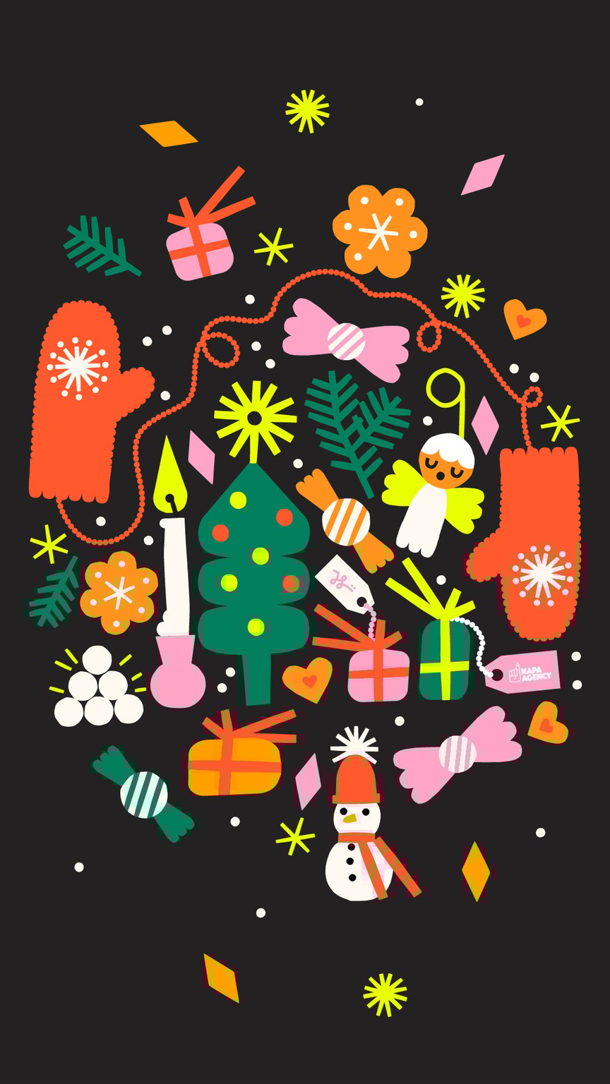 Jenni Saarenkylä Christmas phone wallpaper for Napa Agency