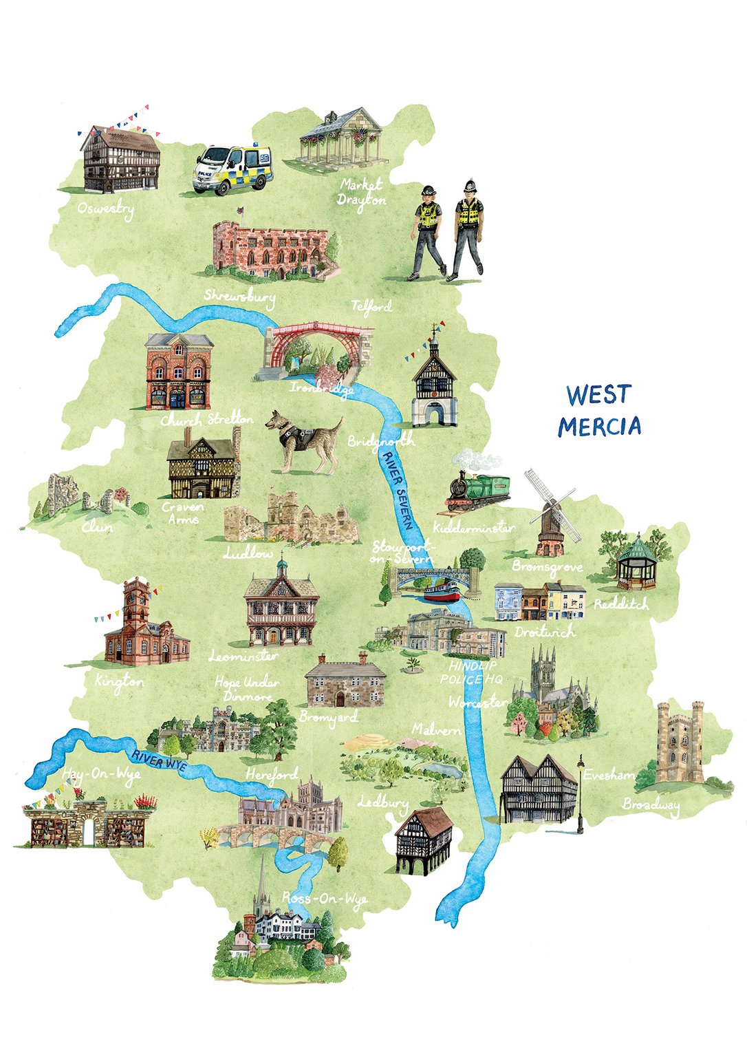 Laura Hallett Map for West Mercia Police Police Federation