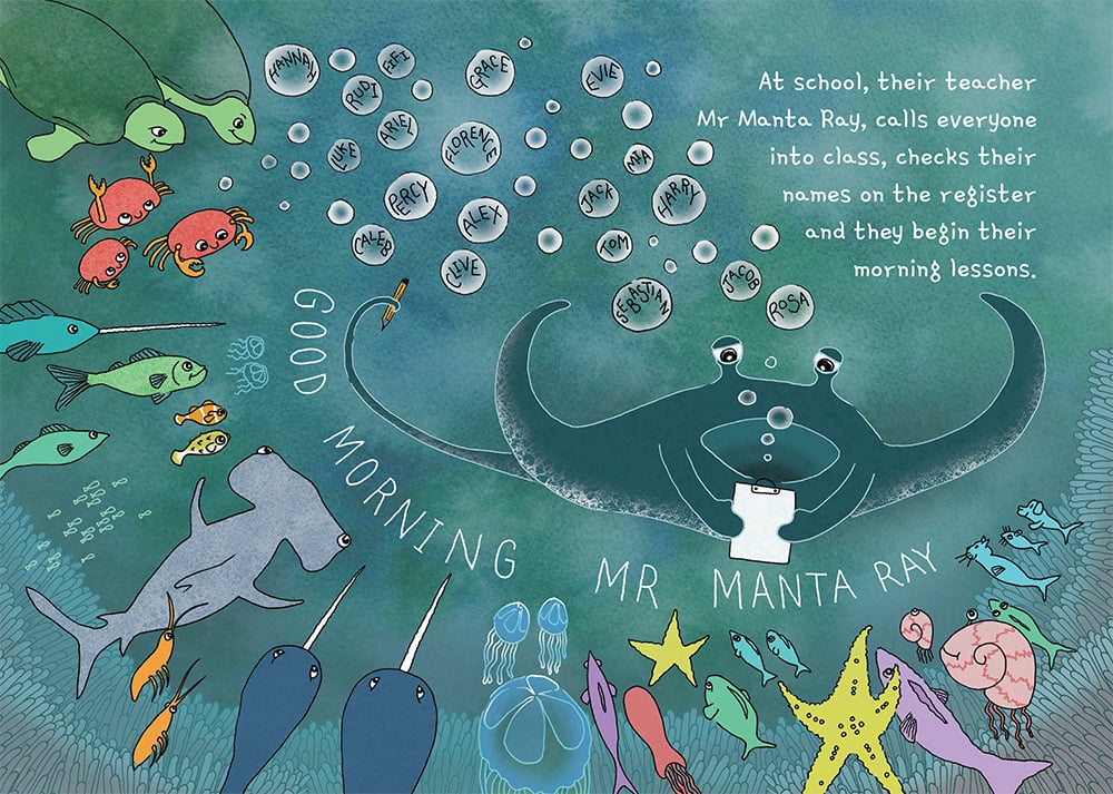 Sally Barnett (INKYMOTES) Book about a pufferfish illustrated by sally barnett illustrator