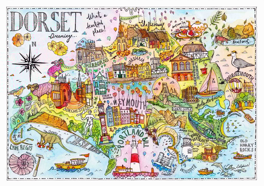 Katherine Kannon Dorset illustrated map