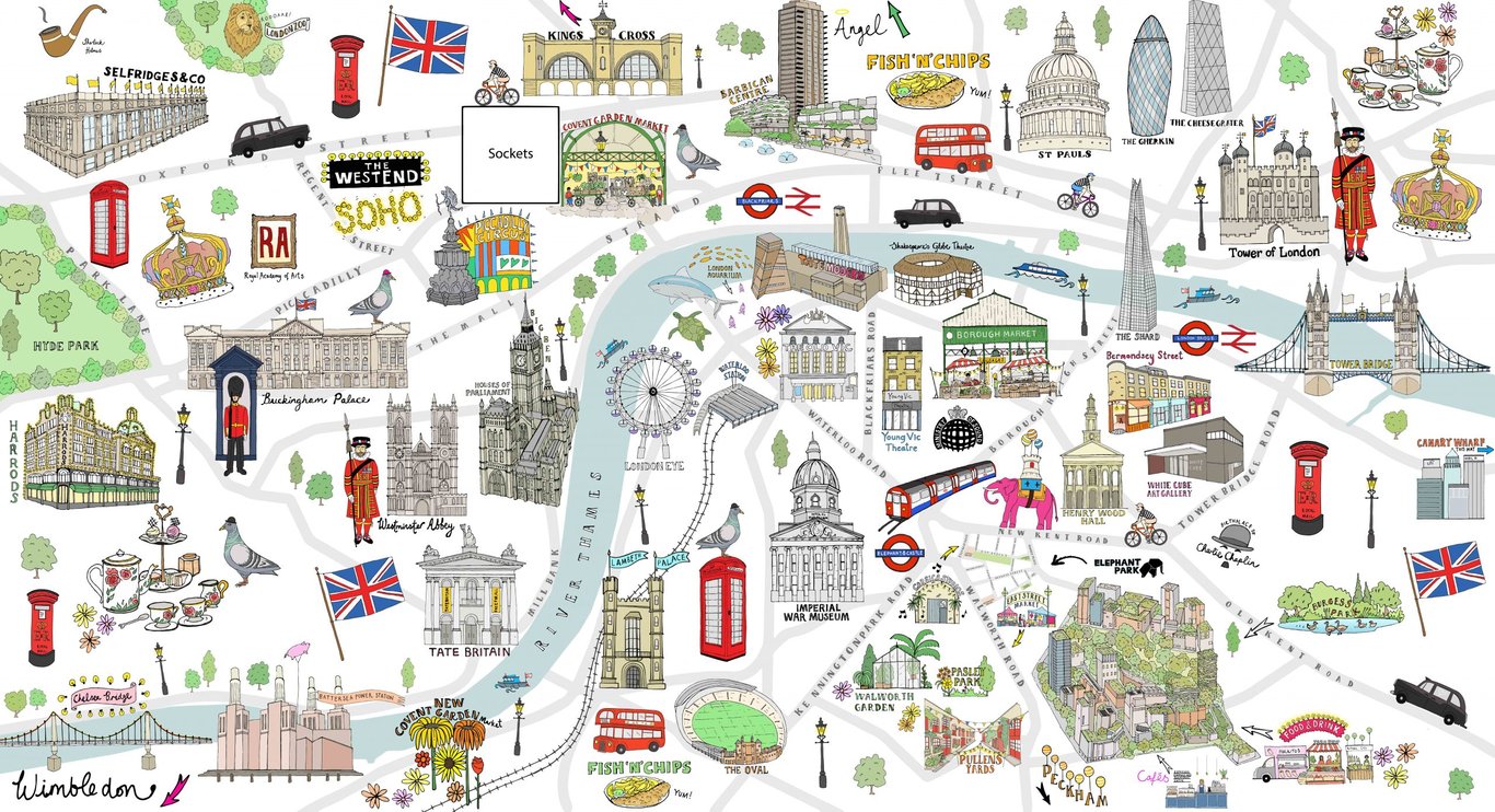 Katherine Kannon London Map mural for Lendlease#s headquarters at Elephant Park