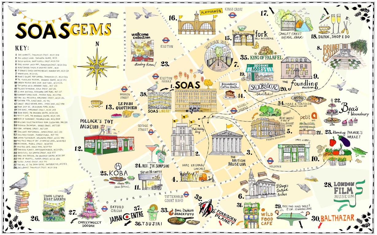 Katherine Kannon SOAS illustrated Bloomsbury map