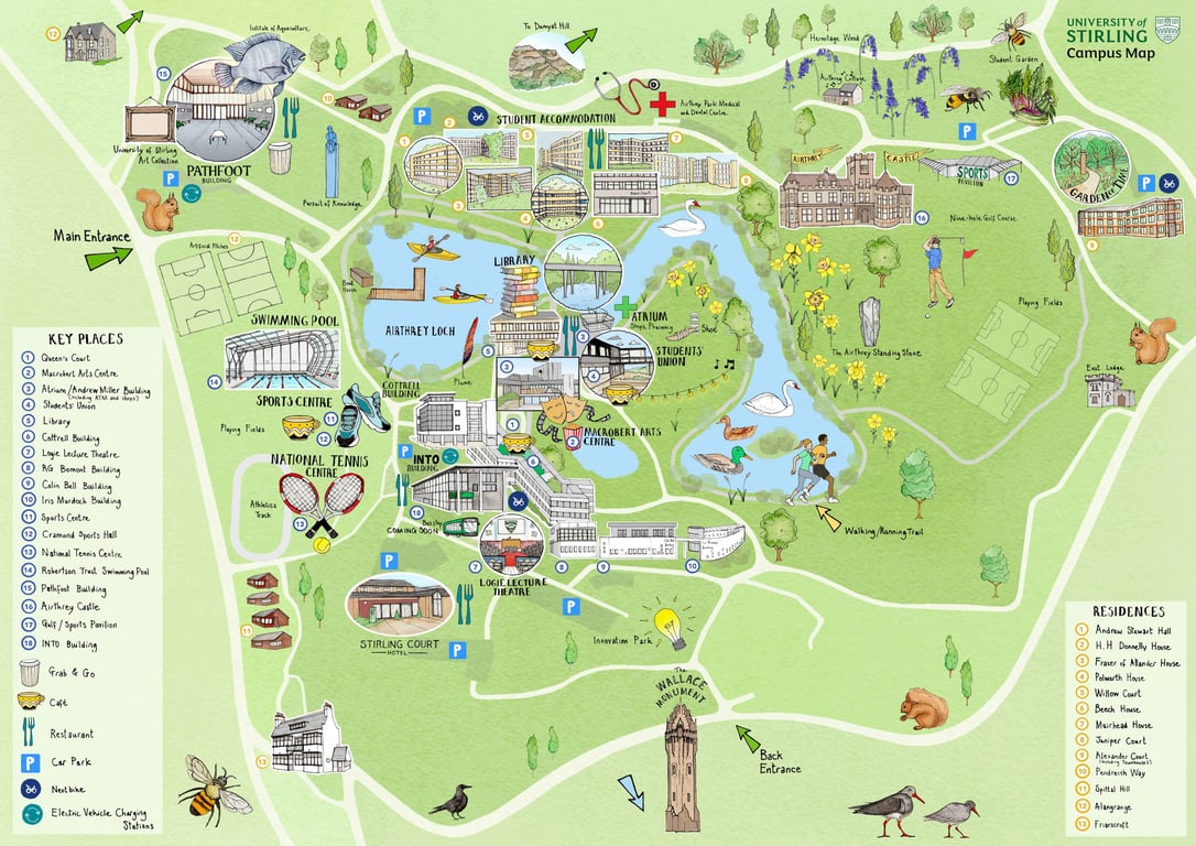 Katherine Kannon Illustrated campus map of the University of Stirling