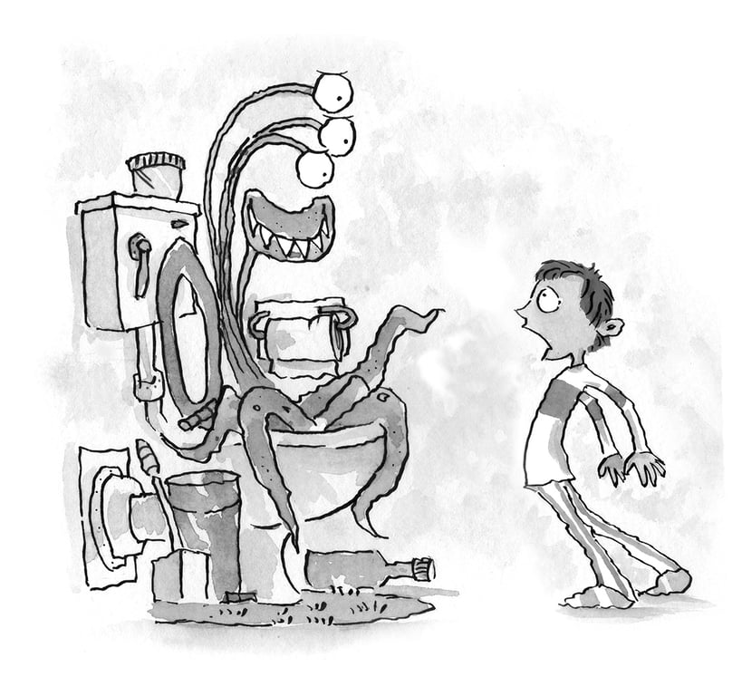 Rob Page B.A (hons) Design, M.A Illustration Monster In The Toilet!