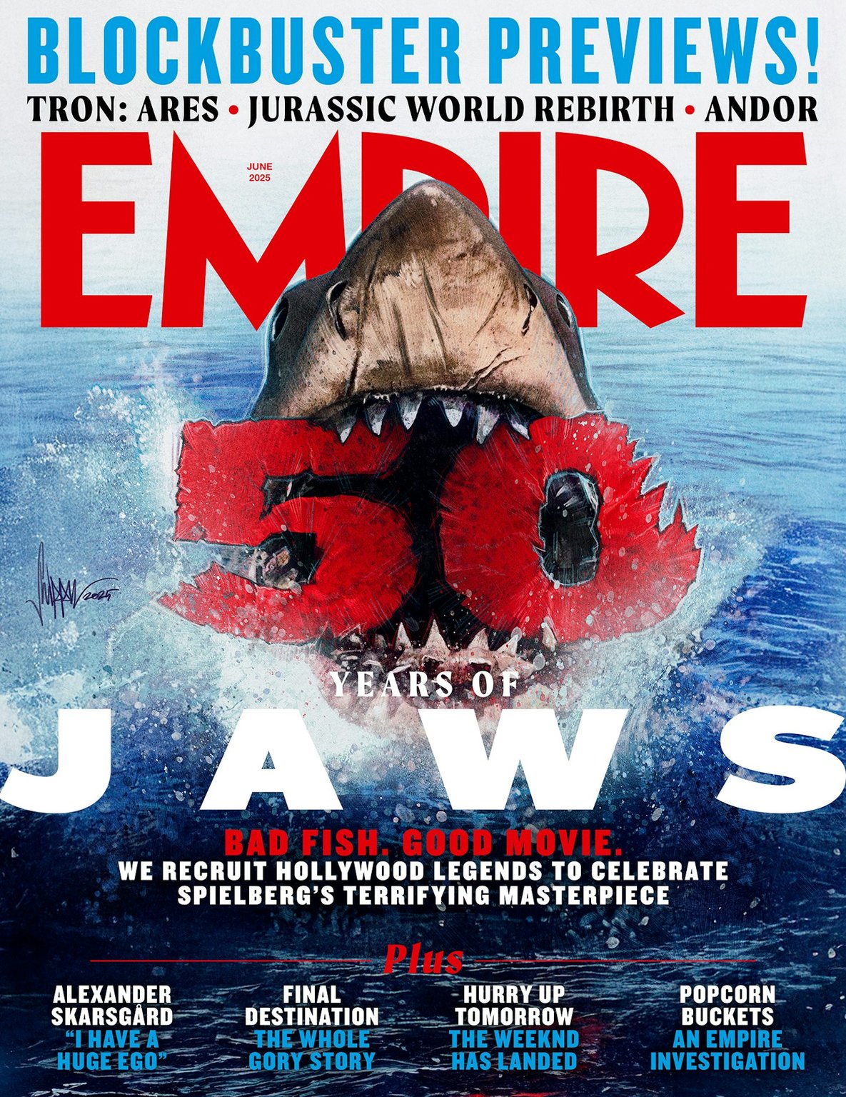 Paul Shipper JAWS 50th Newsstand Cover Art