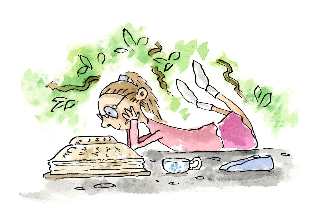Rob Page B.A (hons) Design, M.A Illustration Rosie reading book