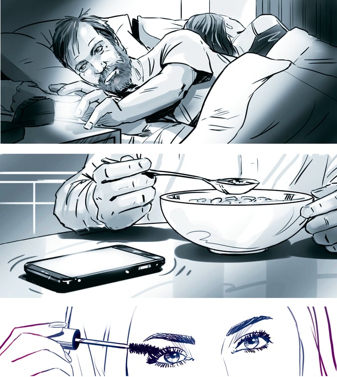 Chris Lynch Storyboards Film storyboard and make-up ad
