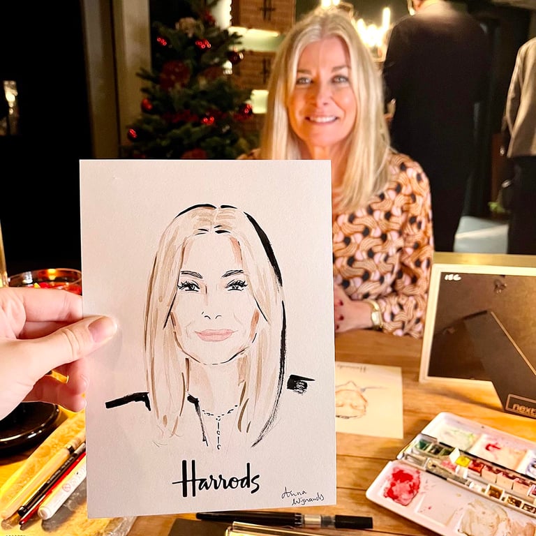 Anna Wijnands Live illustration at Harrods London