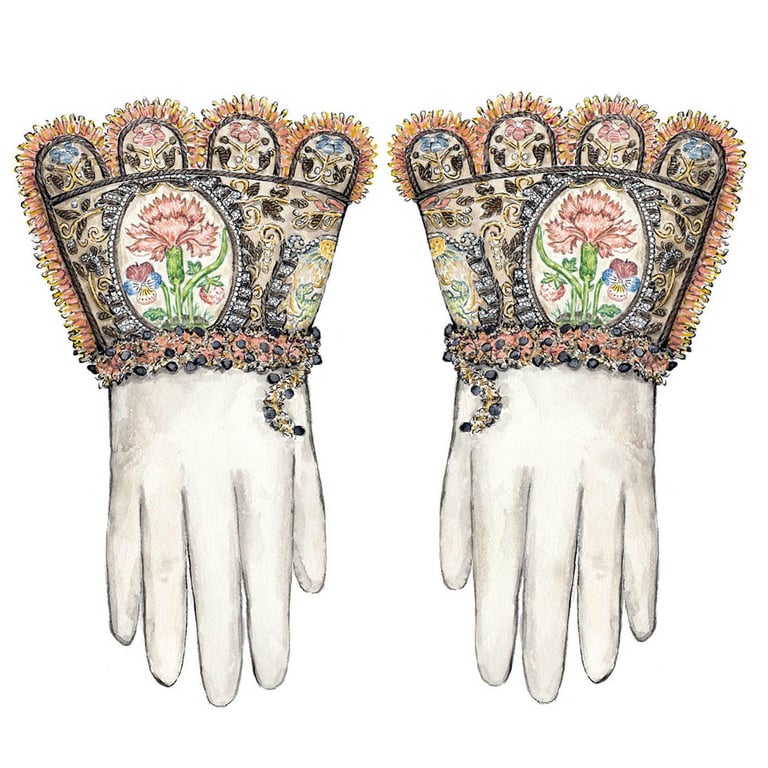 Anna Wijnands Historical gloves with embroidery