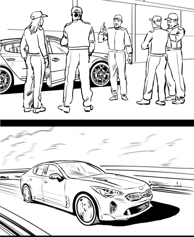 Chris Lynch Storyboards Test drive frames