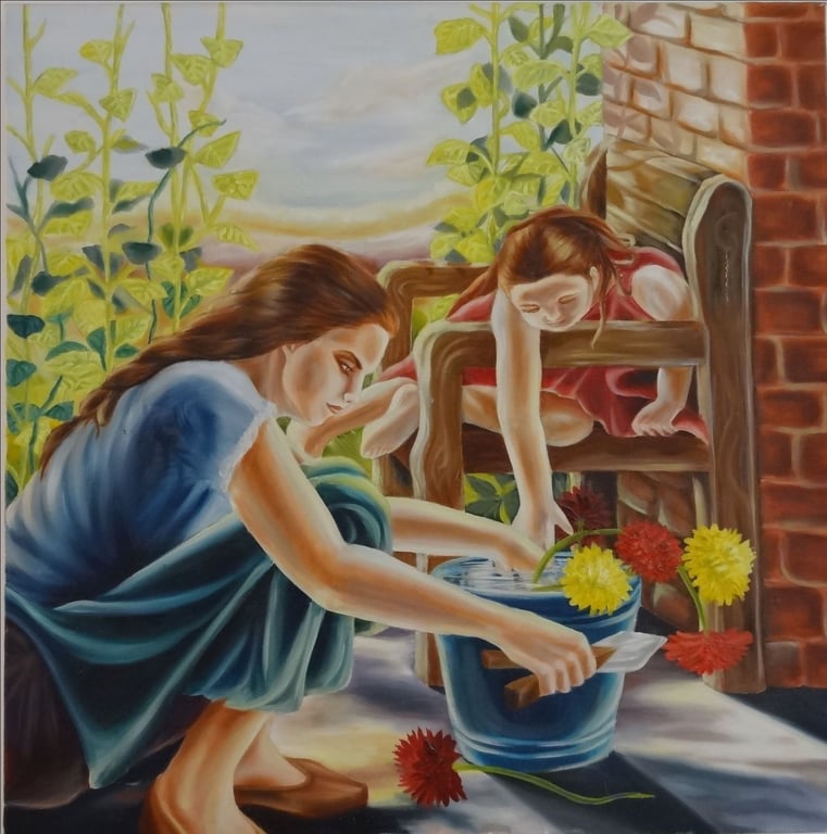 Carcazan Dahlias (oils)