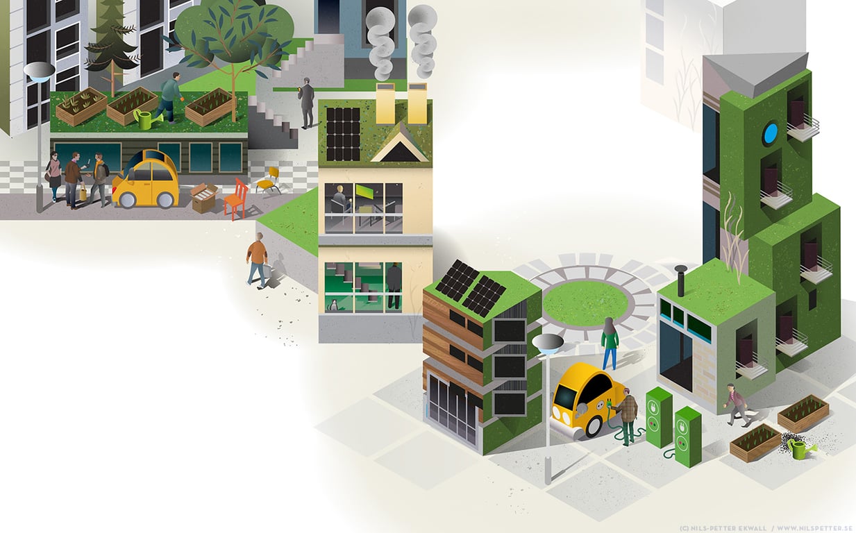Nils-Petter Ekwall JM housing and residential – illustration for annual report