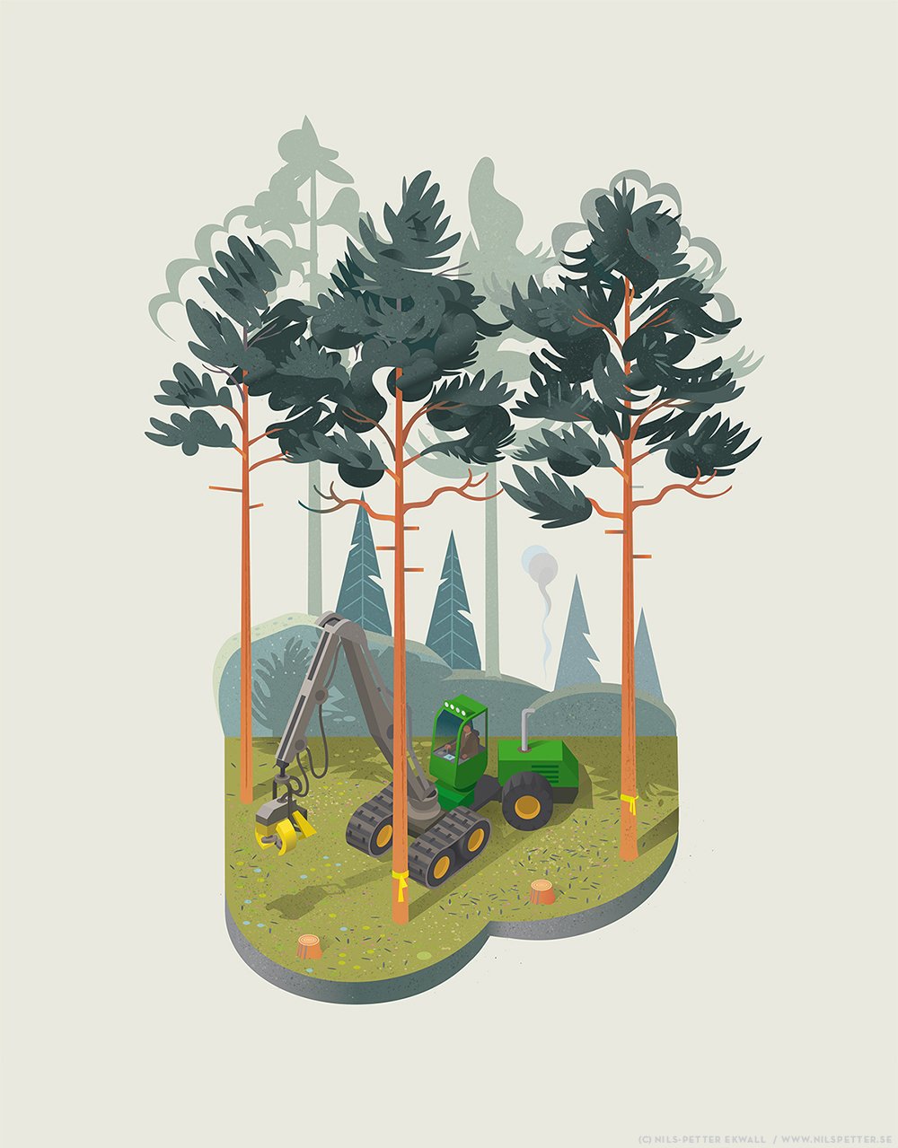 Nils-Petter Ekwall Sveaskog – sustainable forestry illustration
