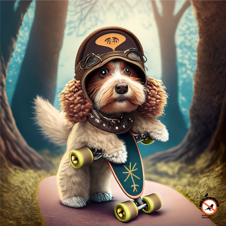 MaRikworld The dog pilot with the skate