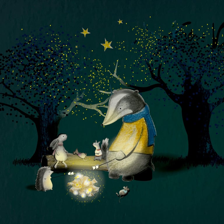 Lorna Gibson / Toots Design Badger under the stars
