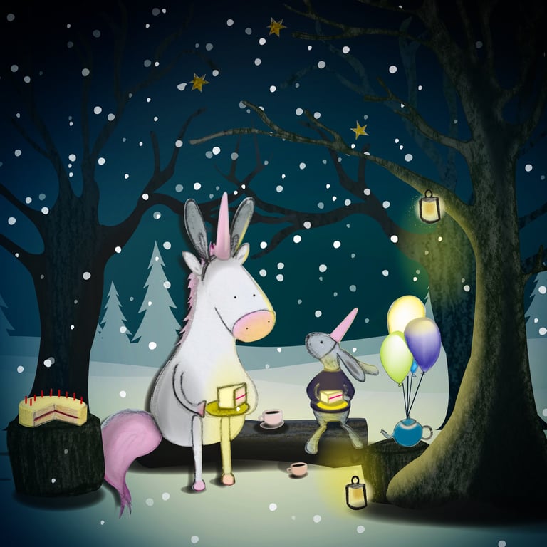 Lorna Gibson / Toots Design Rabbit’s snowy birthday