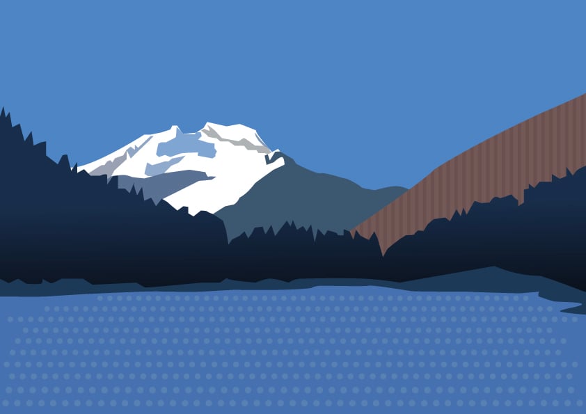 Alexandra Woods Lac Montriond illustration ALEXANDRA WOODS