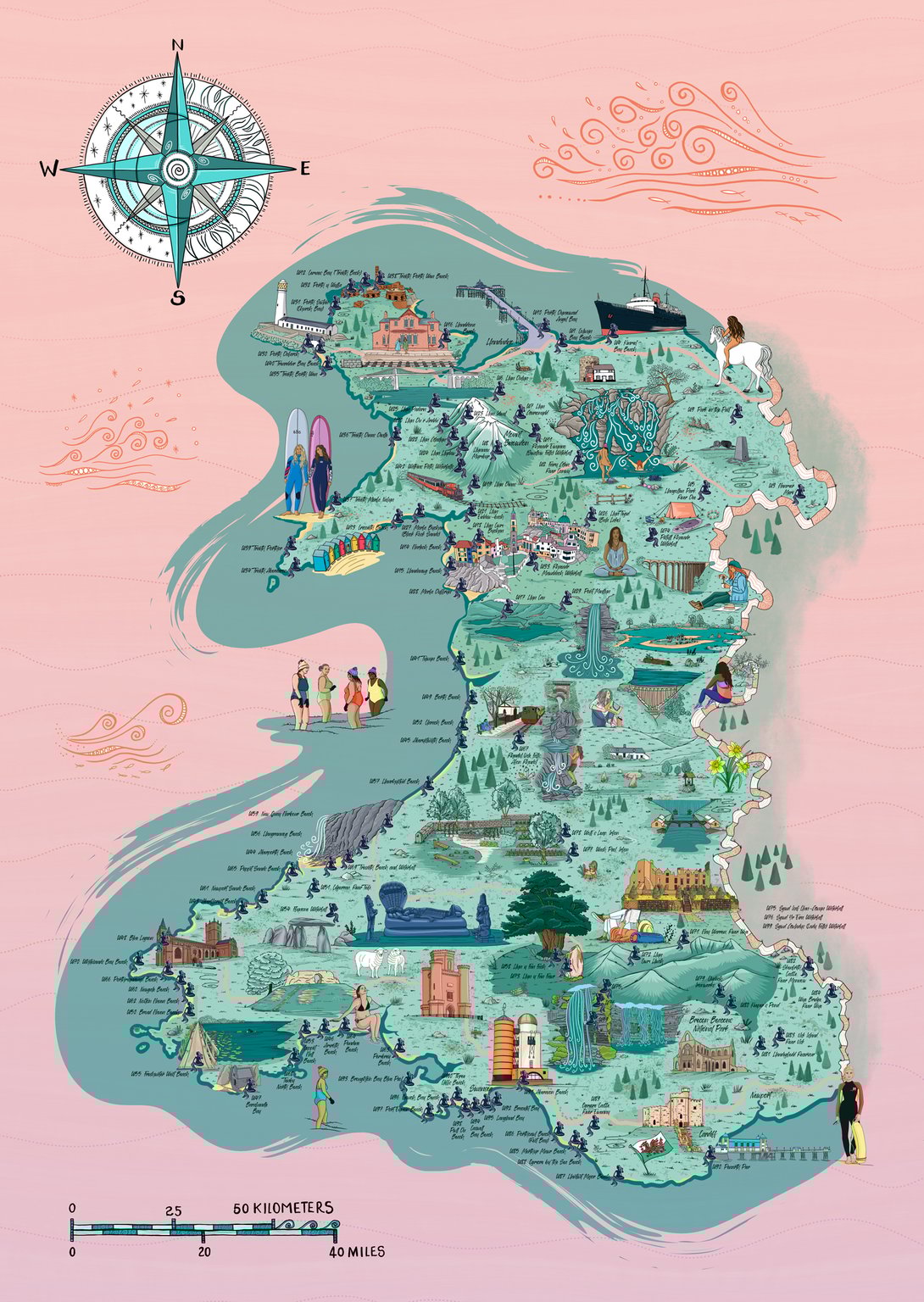 Jacquie O'Neill Swim Map Of Wales – Salty Sea Sisters