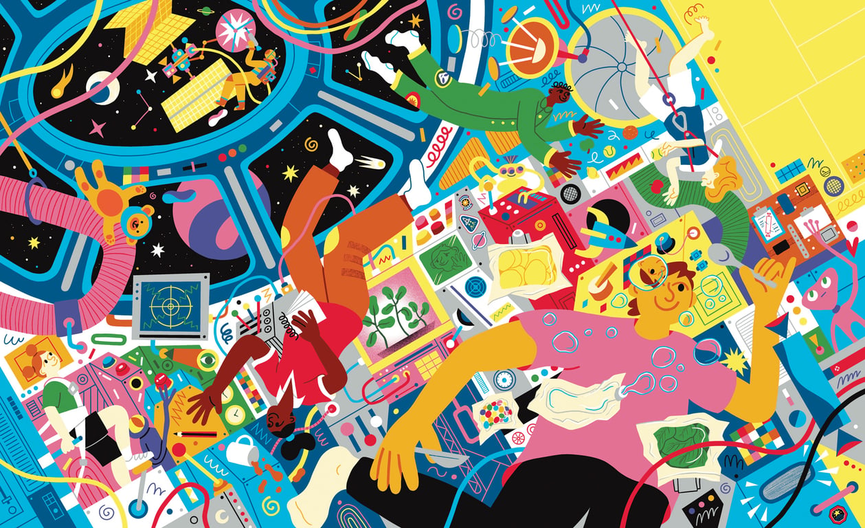 Dave Bain Space Week puzzle illustration