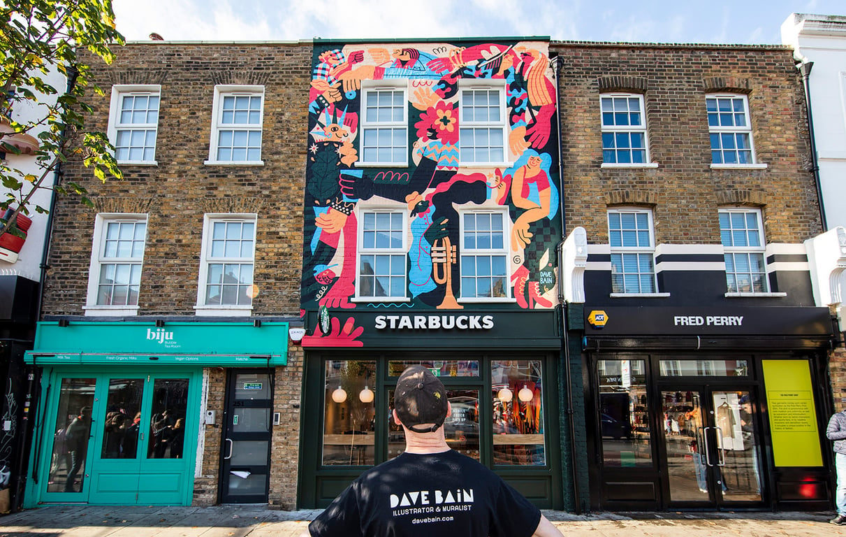 Dave Bain Starbucks mural