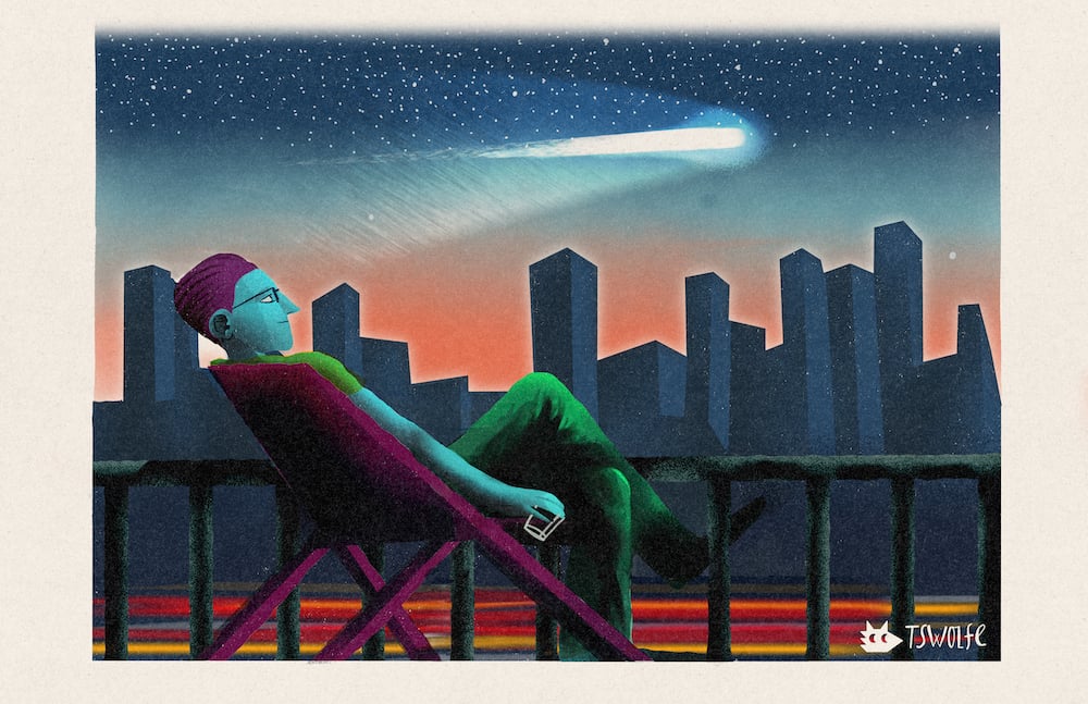 TS Wolfe Illustration Comet Watcher – Editorial