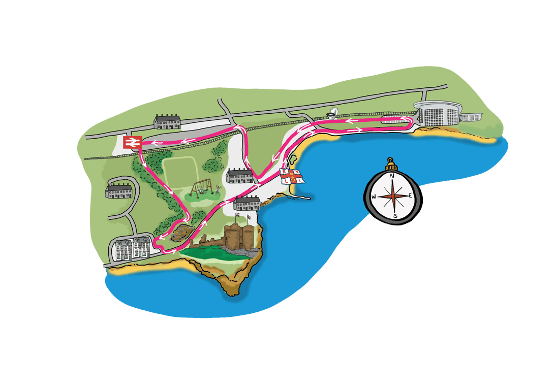 Arry Cain Criccieth Map Illustration
