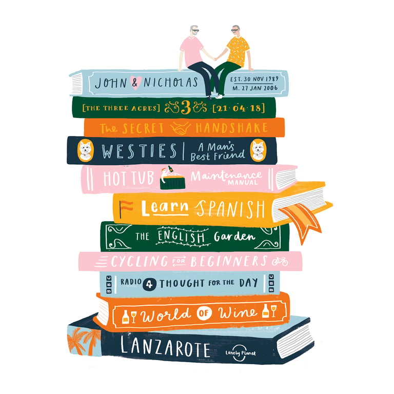 Illustrated by Liz Kay Custom Wedding Gift