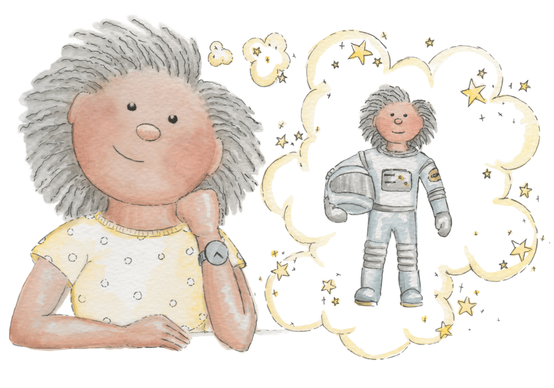 Rebecca Sabene (Sebecca Ltd) Dream Big – An illustration from the book ‘ Reach for the Stars’ Dear Girl’