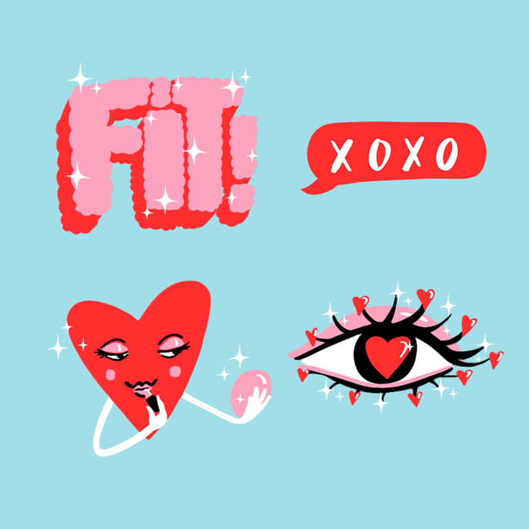 'Love' Curated by AOI Staff 4/16 Commissioned illustrations by Snapchat for artist sticker pack