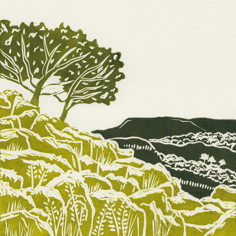 Michelle Hughes Design Yorkshire Dales linocut print